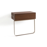 Столик У изголовья настенный из орехового дерева Merten единый размер каштановый AM.PM  фото, kupilegko.ru